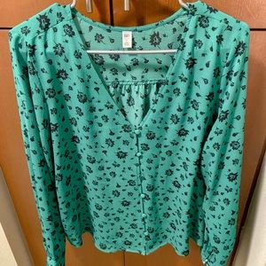 BP Green Long Sleeve Blouse